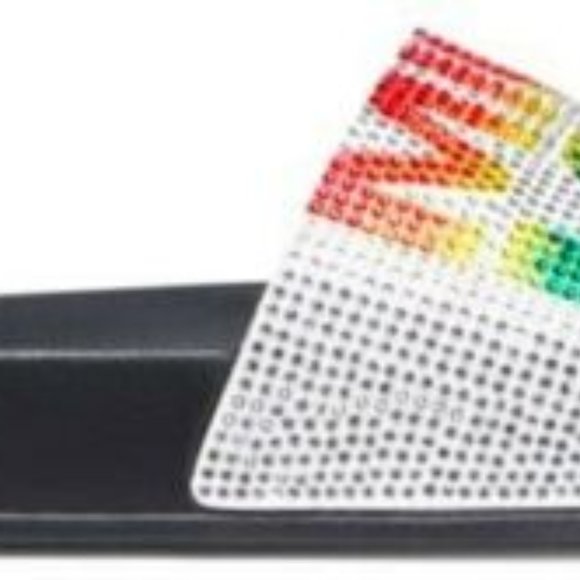 Michael Kors Gilmore Slides White Rainbow Crystals - Picture 7 of 10